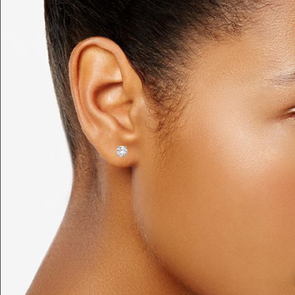 CZ Diamond Stud Earrings